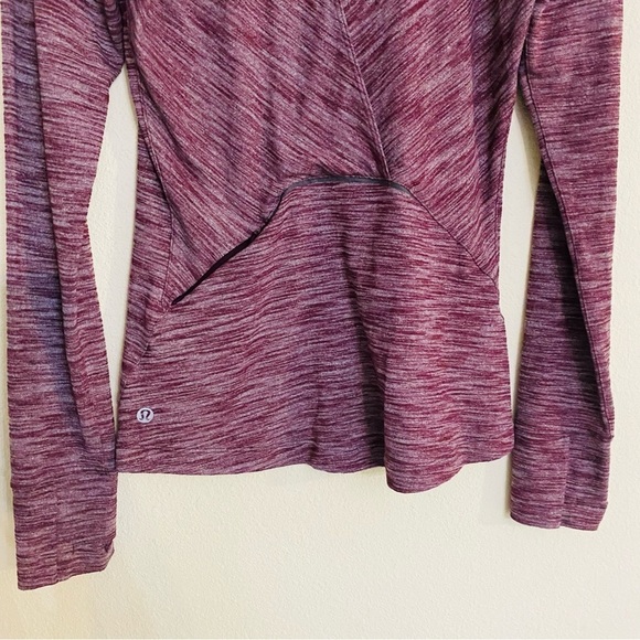 Lululemon Long Sleeve Top Heathered Bordeaux Drama Size 2 - Picture 12 of 16